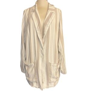 Torrid blazer jacket lightweight 2 button long sleeves lined stripes Sz 2 2X